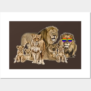 Proud Rainbow Lion Pride Funny Purride Cat Lover Original Posters and Art